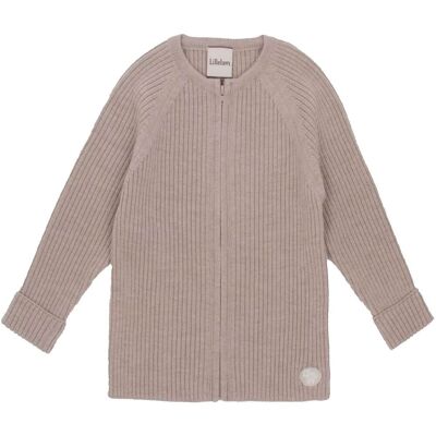 Lillelam ribbet ulljakke til barn, Beige (110) 110 Lillelam ribbet ulljakke til barn, Beige (110) 110