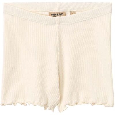Wheat Sine ribb shorts til barn, Ivory (128) 128 Wheat Sine ribb shorts til barn, Ivory (128) 128