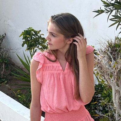 Vilje & Ve Lollo bluse til barn, Coral (146) 146 Vilje & Ve Lollo bluse til barn, Coral (146) 146