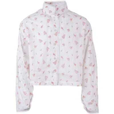 Salto Elly bluse til bunad/festdrakt jente, Rosa blomst (80) 80 Salto Elly bluse til bunad/festdrakt jente, Rosa blomst (80) 80