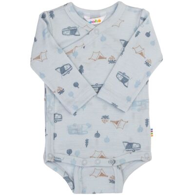 Joha Camping omslagsbody i merinoull, Light blue (60) 60 Joha Camping omslagsbody i merinoull, Light blue (60) 60