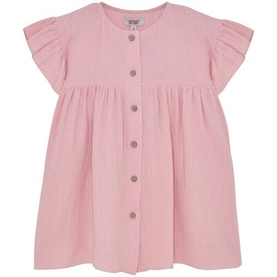 HUTTEliHUT kjole til barn i muslin, Pale Mauve (128) 128 HUTTEliHUT kjole til barn i muslin, Pale Mauve (128) 128
