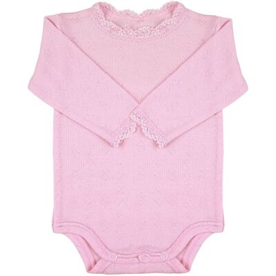 Joha body i ull/silke med blonder, prime rose (100) 100 Joha body i ull/silke med blonder, prime rose (100) 100