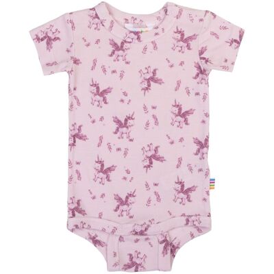 Joha Unicorn & Dino kortermet body i bambus, Pink (80) 80 Joha Unicorn & Dino kortermet body i bambus, Pink (80) 80