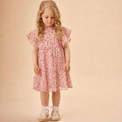 Creamie Dobby Flower kjole til barn, Rose Smoke (122) 122 Creamie Dobby Flower kjole til barn, Rose Smoke (122) 122