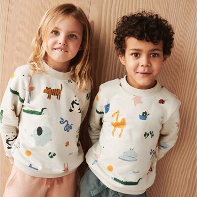 Liewood Thora sweatshirt til barn, Around The World (110/116) 110/116 Liewood Thora sweatshirt til barn, Around The World (110/116) 110/116
