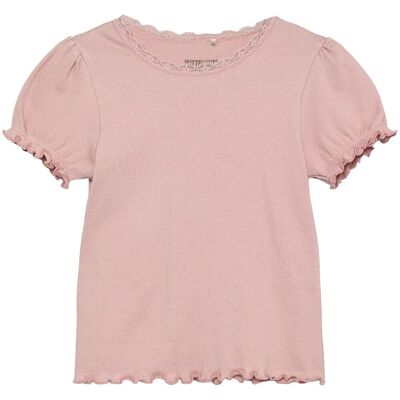 HUTTEliHUT Rib t-skjorte til barn, Pale Mauve (116) 116 HUTTEliHUT Rib t-skjorte til barn, Pale Mauve (116) 116