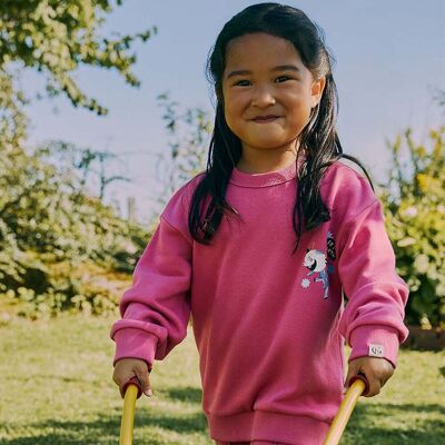 Gullkorn Bukkene sweatshirt til barn, Varm Rosa (104) 104 Gullkorn Bukkene sweatshirt til barn, Varm Rosa (104) 104