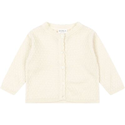 Konges Sløjd Venti pointell cardigan til baby, Antique White (12 mnd) 12 mnd Konges Sløjd Venti pointell cardigan til baby, Antique White (12 mnd) 12 mnd
