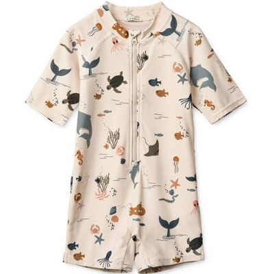 Liewood Max UV drakt til baby, Sea creature/Sandy (80) 80 Liewood Max UV drakt til baby, Sea creature/Sandy (80) 80