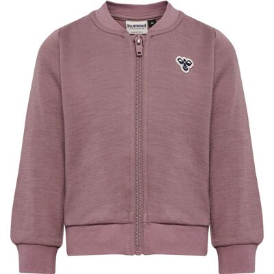 Hummel Hmlmini zip-jakke i ull/bomull, Twilight Mauve (86) 86 Hummel Hmlmini zip-jakke i ull/bomull, Twilight Mauve (86) 86
