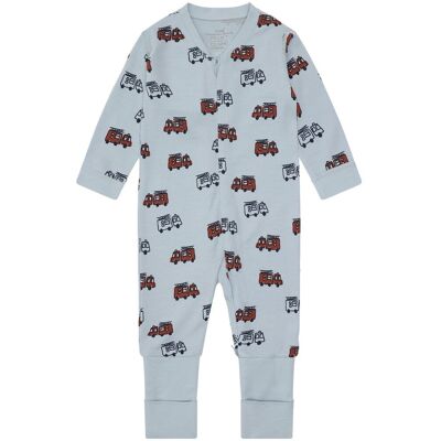 Hust&Claire ull Hust and Claire Firetruck Zip heldress ull/bambus, Baby Blue (98) 98 Hust&Claire ull Hust and Claire Firetruck Zip heldress ull/bambus, Baby Blue (98) 98