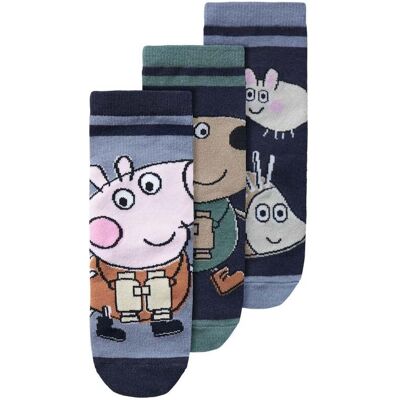 Name It Nmmorla Peppa Gris 3-pack sokker, Dark Sapphire (19/21) 19/21 Name It Nmmorla Peppa Gris 3-pack sokker, Dark Sapphire (19/21) 19/21
