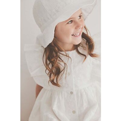 HUTTEliHUT Embroidery kjole til barn, Antique White (122) 122 HUTTEliHUT Embroidery kjole til barn, Antique White (122) 122