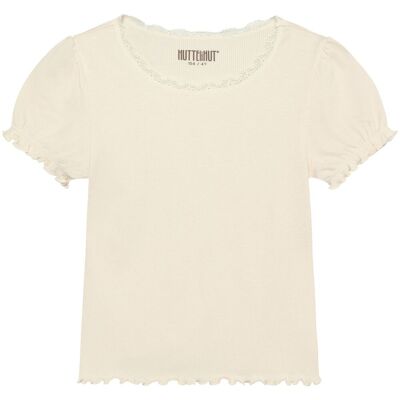 HUTTEliHUT Rib t-skjorte til barn, Antique White (122) 122 HUTTEliHUT Rib t-skjorte til barn, Antique White (122) 122