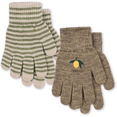 Konges Sløjd Filla 2-pack vanter til barn, Lemon/Stripe (9-10 år) 9-10 år Konges Sløjd Filla 2-pack vanter til barn, Lemon/Stripe (9-10 år) 9-10 år