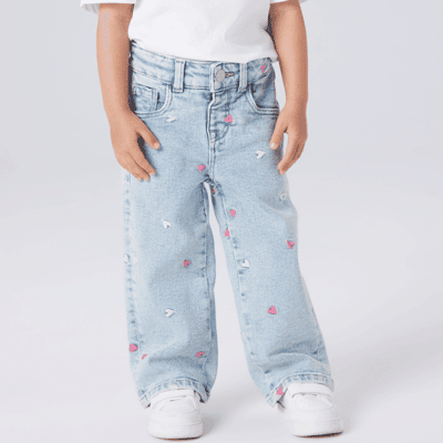 Name It Nmfrose Wide jeans til småbarn, Light Blue Bleached (110) 110 Name It Nmfrose Wide jeans til småbarn, Light Blue Bleached (110) 110
