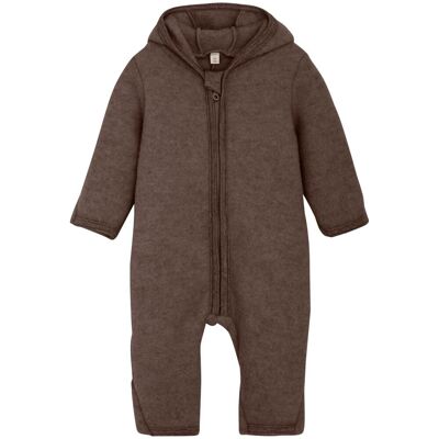 HUTTEliHUT Ullfleecedress med ører, Brown Melange (92) 92 HUTTEliHUT Ullfleecedress med ører, Brown Melange (92) 92