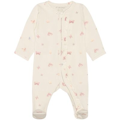 Fixoni heldress/pyjamas m/føtter til baby, Bleached Mauve (80) 80 Fixoni heldress/pyjamas m/føtter til baby, Bleached Mauve (80) 80