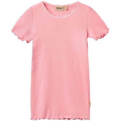 Wheat Katie ribb t-skjorte til barn, Bubblegum (104) 104 Wheat Katie ribb t-skjorte til barn, Bubblegum (104) 104