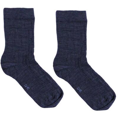Joha ribb ullsokker til barn, denim melange (15/18) 15/18 Joha ribb ullsokker til barn, denim melange (15/18) 15/18