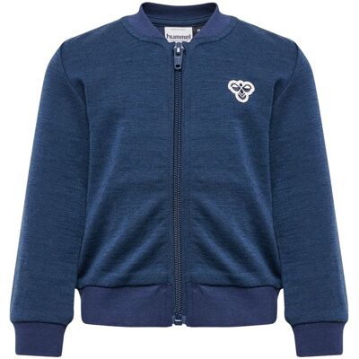 Hummel Hmlmini zip-jakke i ull/bomull, Dress Blues (116) 116 Hummel Hmlmini zip-jakke i ull/bomull, Dress Blues (116) 116