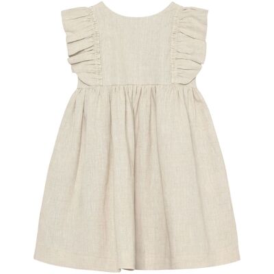 HUTTEliHUT kjole til barn i lin, Antique White (116) 116 HUTTEliHUT kjole til barn i lin, Antique White (116) 116