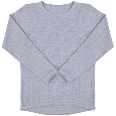 Joha ribb genser i merinoull til barn, Light Grey (110) 110 Joha ribb genser i merinoull til barn, Light Grey (110) 110