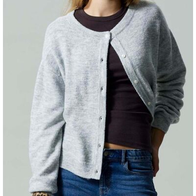 LMTD Nlflodet strikket cardigan til barn, Light Grey Melange (146/152) 146/152 LMTD Nlflodet strikket cardigan til barn, Light Grey Melange (146/152) 146/152