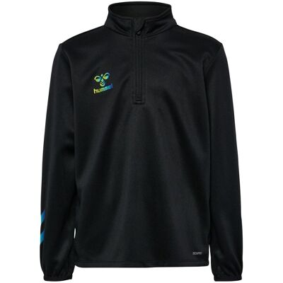 Hummel Shimmer half-zip genser til barn, Black/Limeade (164) 164 Hummel Shimmer half-zip genser til barn, Black/Limeade (164) 164