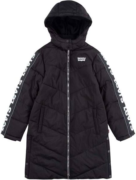 Levis Long Puffer Vinterjakke, Sort