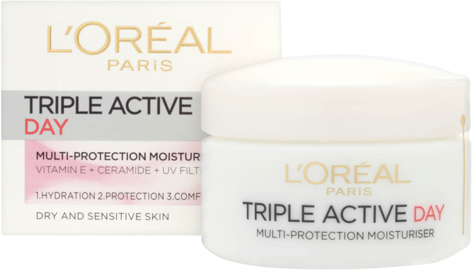 L'Oréal Paris L'Oreal Paris Dermo Expertise Triple Active Day Multi-Protection Moisturiser - Dry / Sensitive Skin (50ml)