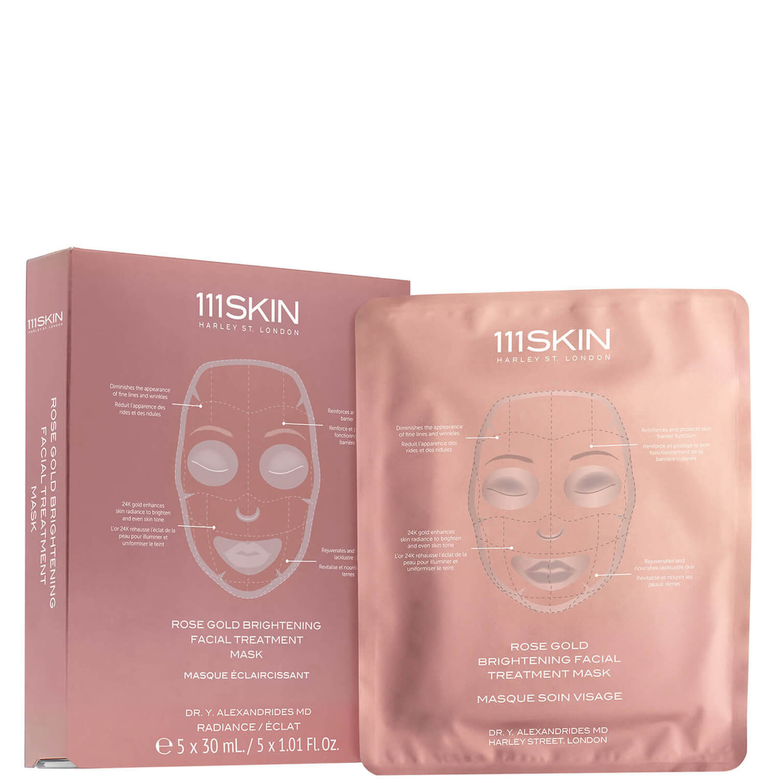 111SKIN Rose Gold Brightening Facial Treatment Mask Box