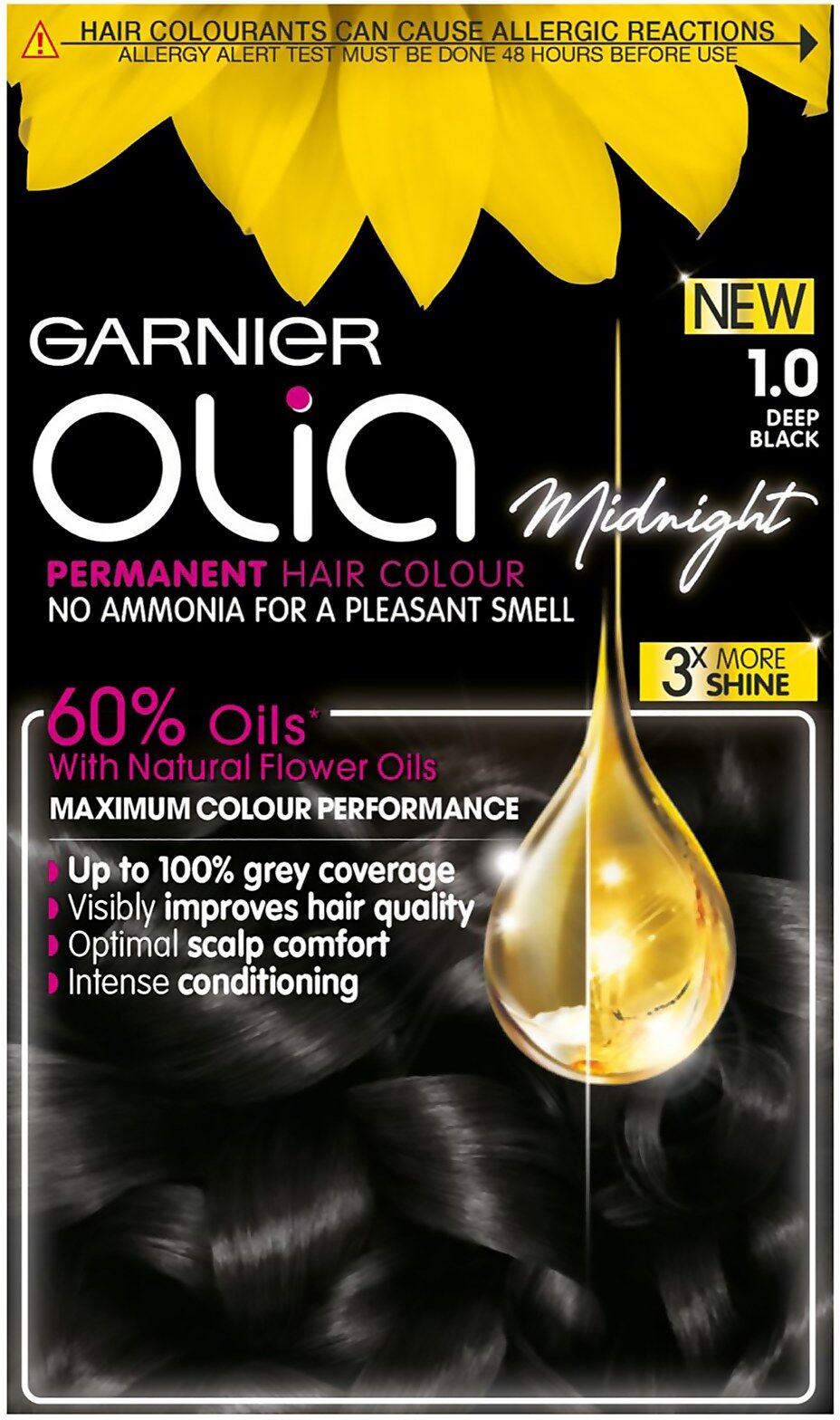 Garnier Olia Permanent Hair Dye (Various Shades) - 1.0 Deep Black