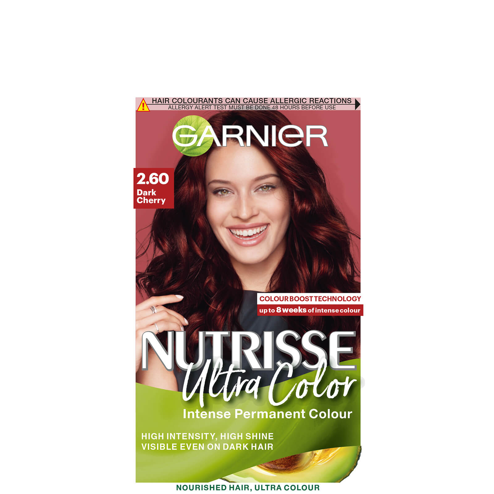 Garnier Nutrisse Permanent Hair Dye (utvalg av fargetoner) - 2.6 Dark Cherry Red