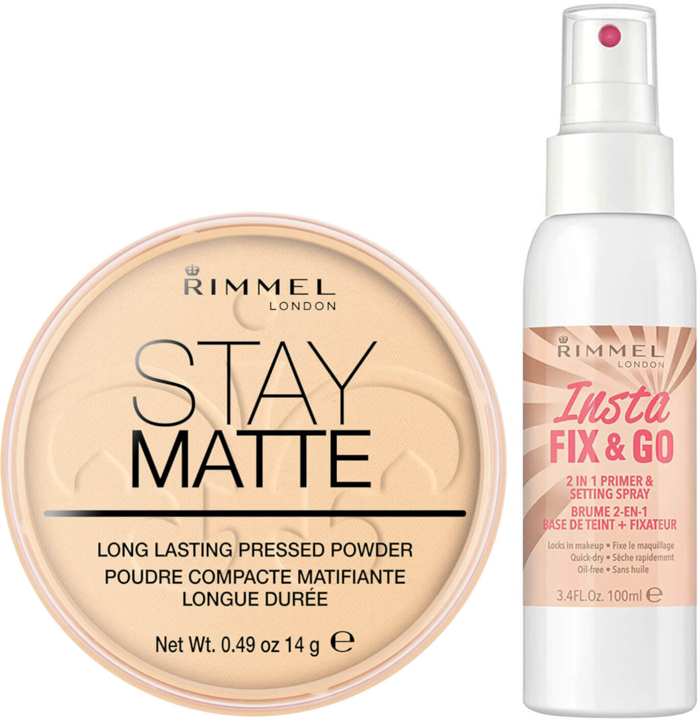 Rimmel Stay Matte Pressed Powder and Setting Spray Bundle