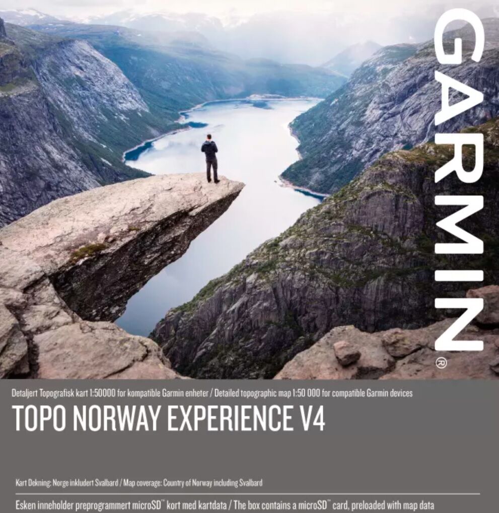 Garmin Topo Experience Pro v4 Norway, Topo 1:50 000 Micro SD/SD med Topografisk kart for Garmin GPS