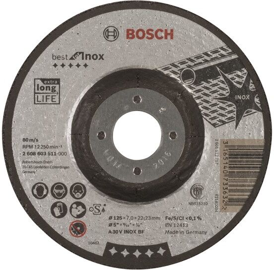 Bosch Skrubbeskive, krummet, Best for Inox A 30 V INOX BF, 125 mm, 7,0 mm