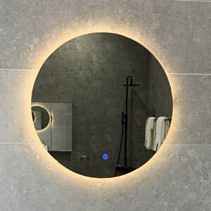 Rundt Speil 60 cm Med LED-Belysning QBad Solsidan