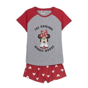 Minnie Mouse Sommerpyjamas For Gutter Minnie Mouse Dame Rød Grå - S
