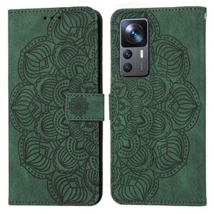 For Xiaomi 12T / 12T Pro / Redmi K50 Ultra Mandala Embossed Flip Leather Phone Case(Green)