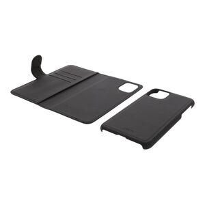 Deltaco Mobility Wallet Case 2-in-1 - Lommebok for mobiltelefon - veganlær - svart - 5.4" - for Apple iPhone 12 mini