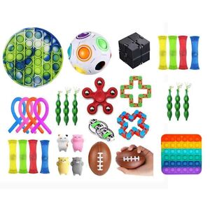 Pop It Fidget Toys 32 Stk Fidget Pop It Toys Set-Pakke For Barn Og Voksne