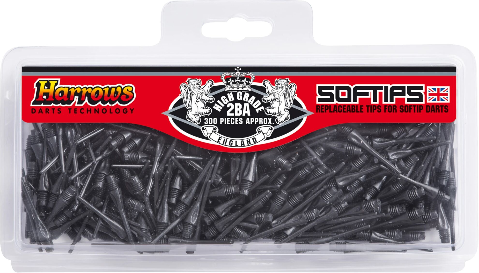 Harrows Soft Tips 2BA 300-pk STD BLACK