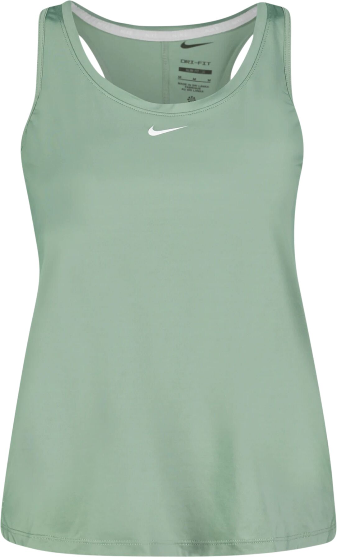 Nike W NK ONE DF SLIM TANK, singlet dame M Jade Smoke/white