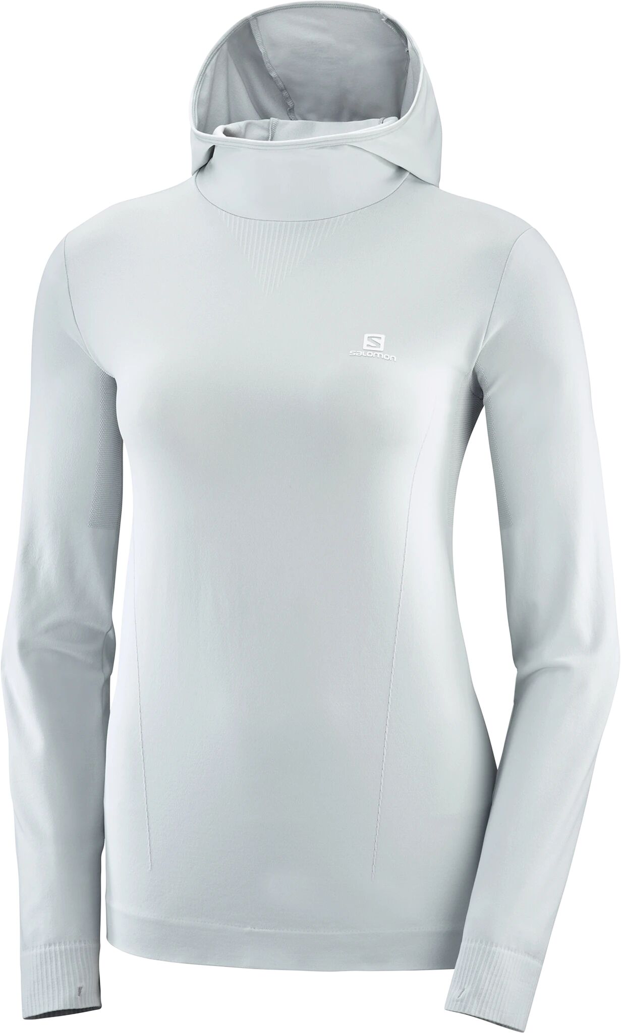 Salomon Essential Seamless Hoodie, treningsgenser dame M Oyster Mu