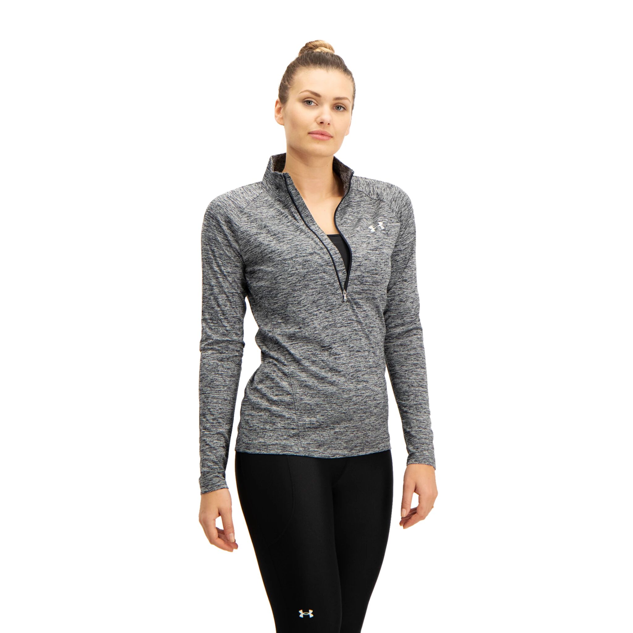 Under Armour Tech 1/2 Zip - Twist, treningsgenser dame LG Black / Black / Meta