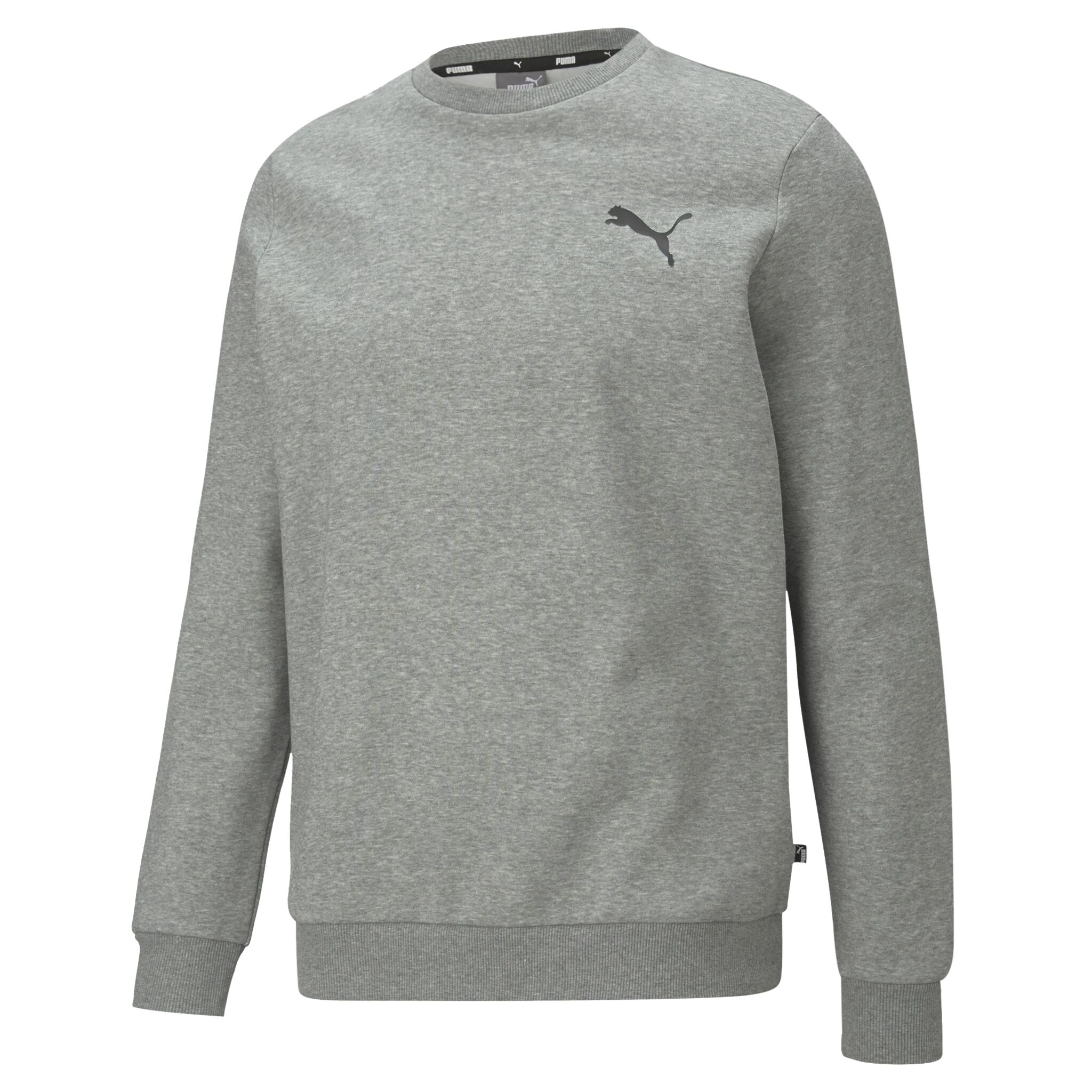 Puma ESS Small Logo Crew FL, collegegenser herre L Medium Gray Heather-