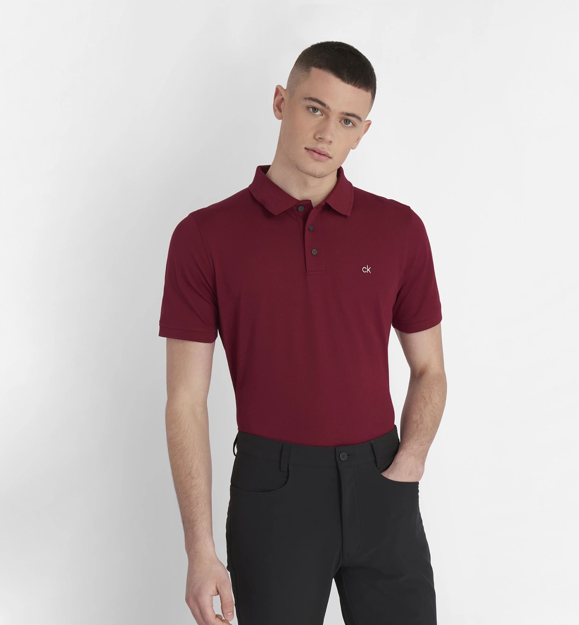 Calvin Planet Polo, poloskjorte herre M Burgundy