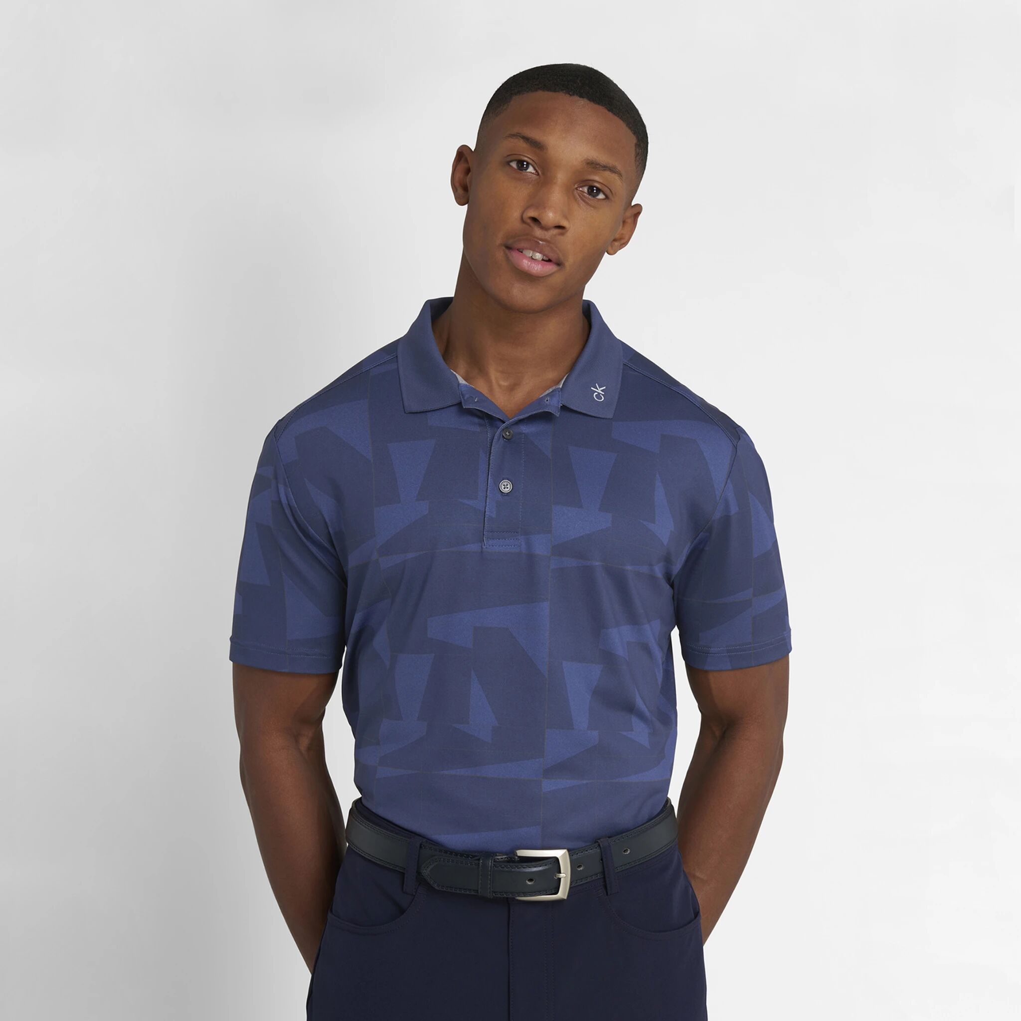 Calvin Hexta Printed Polo, poloskjorte herre M Ink/navy